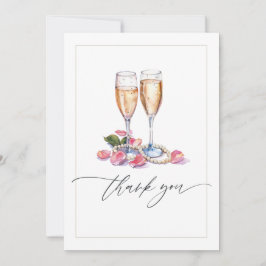 Tarjeta De Agradecimiento Foto de Desayuno Nupcial con Perlas, Pétalos y Pro