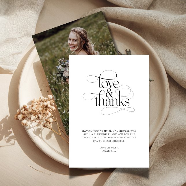 Tarjeta De Agradecimiento Foto de Desayuno Nupcialal Boho Simple (Subido por el creador)