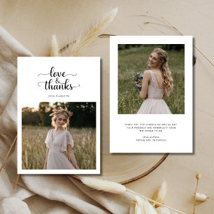 Tarjeta De Agradecimiento Foto de Despedida de Soltera Elegante de Amor y Ag