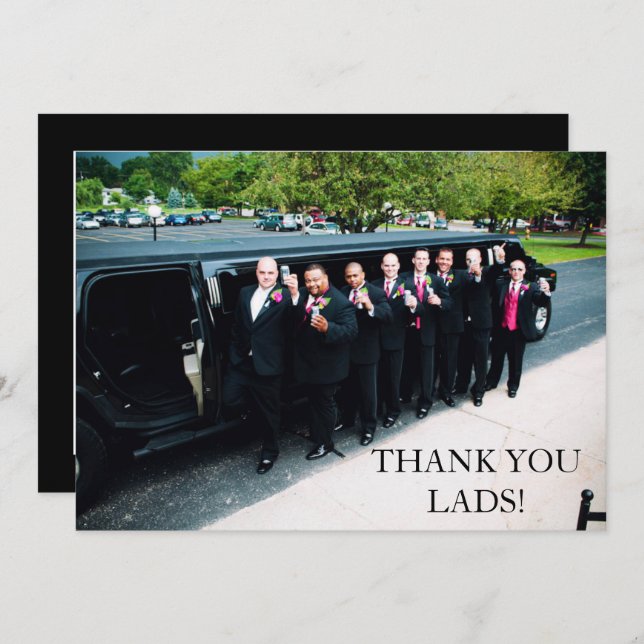 Tarjeta De Agradecimiento Foto de Despedida de Soltero (Anverso / Reverso)