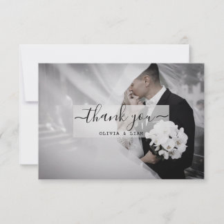 Tarjeta De Agradecimiento Foto de época Boda blanco y negro