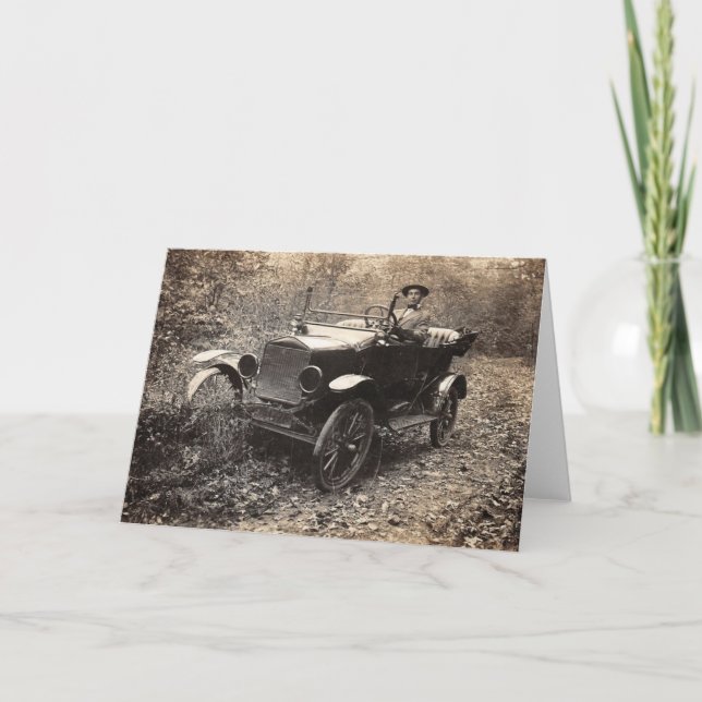 Tarjeta De Agradecimiento Foto de época del automóvil de los años 20 (Anverso)