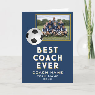 Tarjeta De Agradecimiento Foto de equipo del mejor entrenador de fútbol
