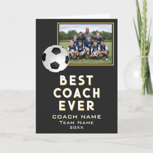 Tarjeta De Agradecimiento Foto de equipo del mejor entrenador de fútbol