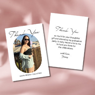 Tarjeta De Agradecimiento foto de estilo de graduación de guión de moda de m