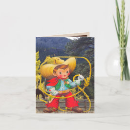 Tarjeta De Agradecimiento Foto de fiesta de cumpleaños con tema de vaquero B