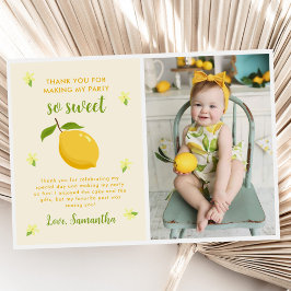 Tarjeta De Agradecimiento Foto de fiesta de cumpleaños de Cute Lemon Citrus
