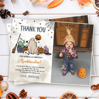 Tarjeta De Agradecimiento Foto de fiesta de cumpleaños de Halloween