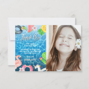 Tarjeta De Agradecimiento Foto de fiesta de cumpleaños en la piscina de dive