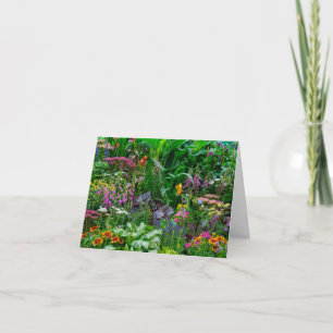 Tarjeta De Agradecimiento Foto de flores de verano de jardín de cottage ingl