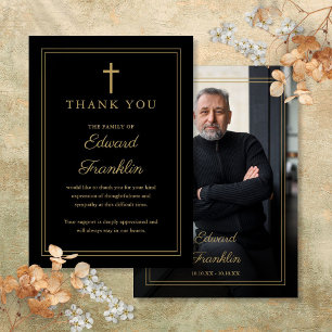 Tarjeta De Agradecimiento Foto De Funeral De La Celebración Cristiana De La