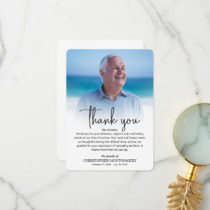 Tarjeta De Agradecimiento Foto de funeral simple