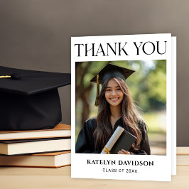 Tarjeta De Agradecimiento Foto de graduación clásica en serif 2026