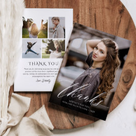 Tarjeta De Agradecimiento Foto de graduación con elegancia clásica