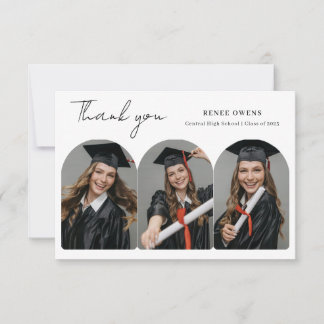 Tarjeta De Agradecimiento Foto de graduación de arco de graduado