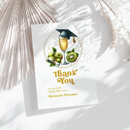 Tarjeta De Agradecimiento Foto de Graduación de Brunch Retro