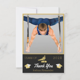 Tarjeta De Agradecimiento Foto de graduación de clase de gimnasia moderna ma