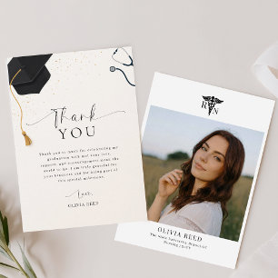 Tarjeta De Agradecimiento Foto de graduación de enfermería de posgrado moder