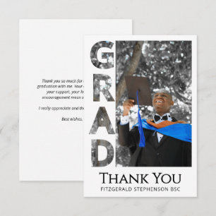 Tarjeta De Agradecimiento Foto de graduación de graduado moderno