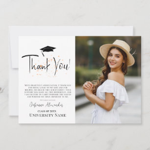 Tarjeta De Agradecimiento Foto de graduación Minimalista