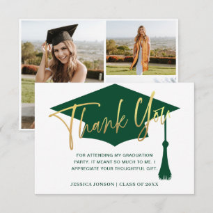 Tarjeta De Agradecimiento Foto de graduación minimalista simple moderna