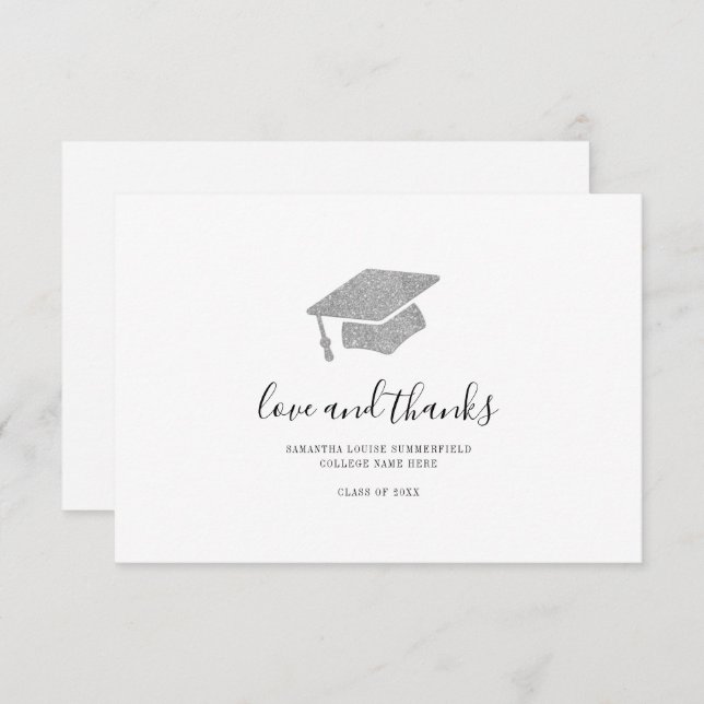 Tarjeta De Agradecimiento Foto De Graduación Moderna 2025 (Anverso / Reverso)