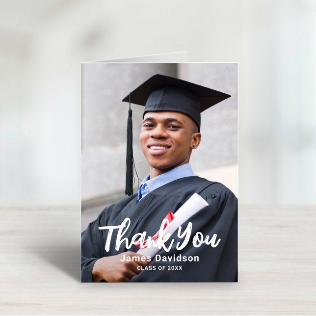 Tarjeta De Agradecimiento Foto de graduación personalizada (Subido por el creador)