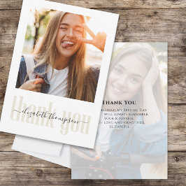 Tarjeta De Agradecimiento Foto de graduación Personalizado de guión elegante