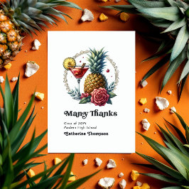 Tarjeta De Agradecimiento Foto de graduación tropical