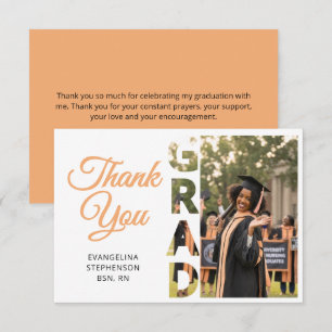 Tarjeta De Agradecimiento Foto de graduada de enfermería moderna Enfermera g