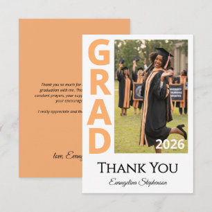 Tarjeta De Agradecimiento Foto de graduada de enfermería moderna Graduación