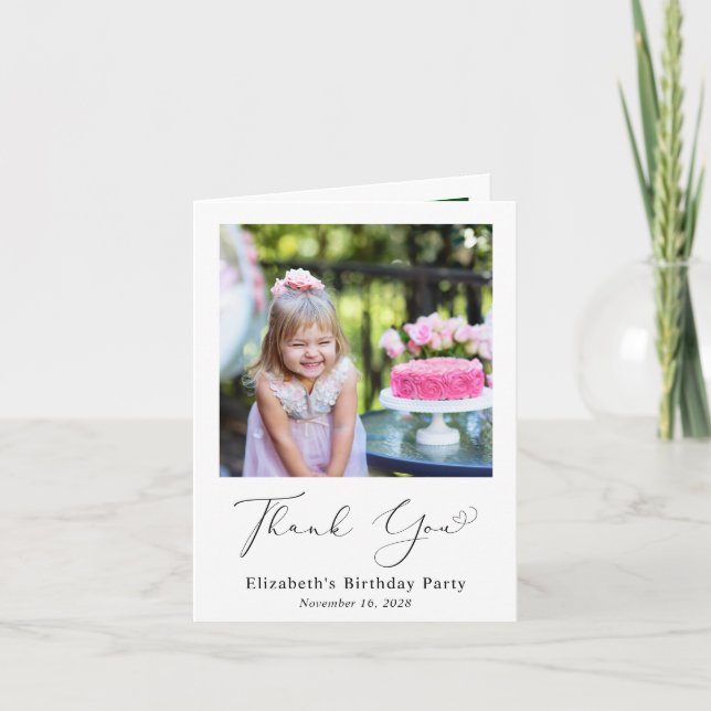 Tarjeta De Agradecimiento Foto de guión de cumpleaños (Anverso)