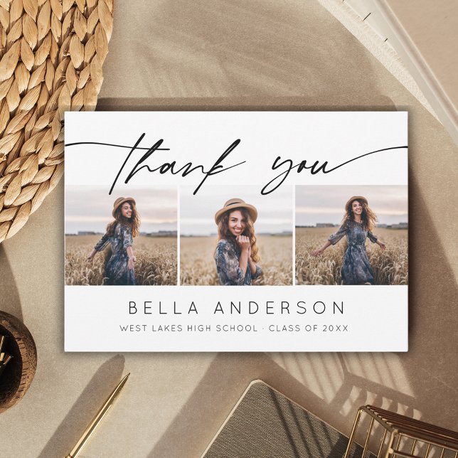 Tarjeta De Agradecimiento Foto de guion manuscrito moderno de graduación 3  (Subido por el creador)