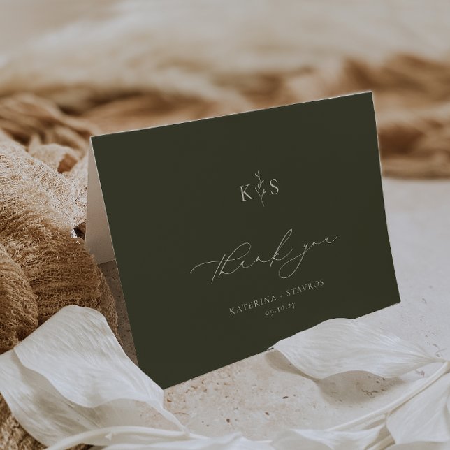 Tarjeta De Agradecimiento Foto de HARMONY Olive Green Boda (Subido por el creador)