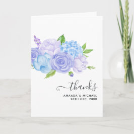 Tarjeta De Agradecimiento Foto de Hydrangea Blue and Light Lavender Boda