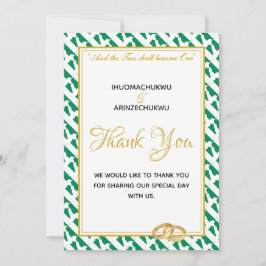 Tarjeta De Agradecimiento Foto de la BANDERA personalizado NIGERIA
