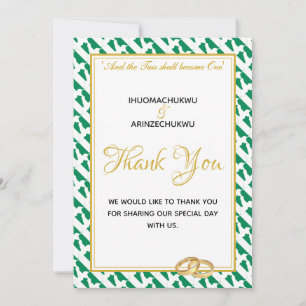 Tarjeta De Agradecimiento Foto de la BANDERA personalizado NIGERIA