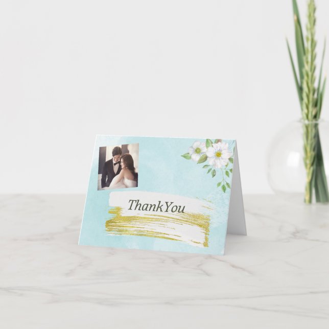 Tarjeta De Agradecimiento Foto de la boda de primavera gracias (Anverso)