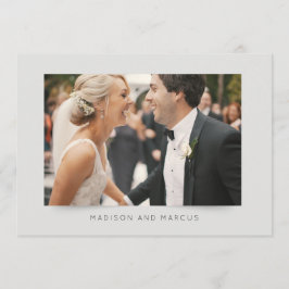 Tarjeta De Agradecimiento Foto de la boda moderna y elegante gracias