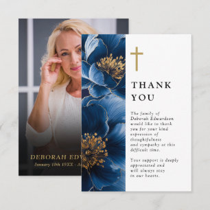 Tarjeta De Agradecimiento Foto De La Celebración Cristiana Azul De La Vida D