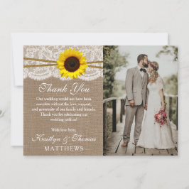 Tarjeta De Agradecimiento Foto de la colección de Bodas de girasol rusos
