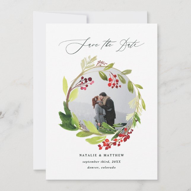 Tarjeta De Agradecimiento Foto de la corona de invierno acuarela para guarda (Anverso)