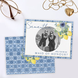 Tarjeta De Agradecimiento Foto de la doncella de honor del Mediterráneo ital