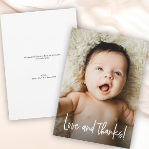Tarjeta De Agradecimiento Foto de la ducha Love and Gracias Baby