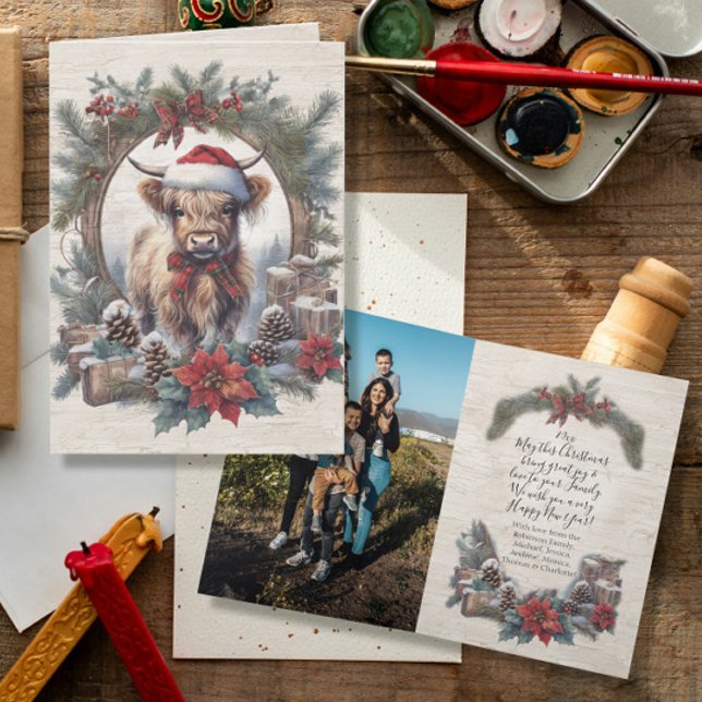 Tarjeta De Agradecimiento Foto de la familia de guirnaldas de vaca Highland (Subido por el creador)