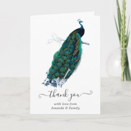 Tarjeta De Agradecimiento Foto de la fantasía de Peacock