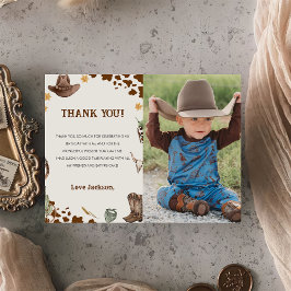Tarjeta De Agradecimiento Foto de la fiesta de cumpleaños de Cowboy Occident