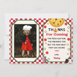 Tarjeta De Agradecimiento Foto De La Fiesta De Cumpleaños De Pizza Gracias