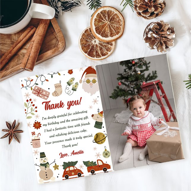 Tarjeta De Agradecimiento Foto de la fiesta de cumpleaños de Santa navidad (Subido por el creador)