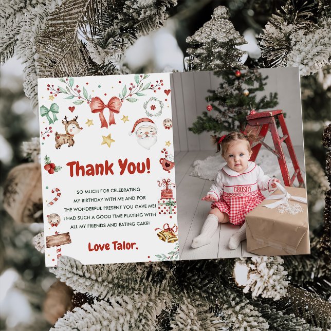 Tarjeta De Agradecimiento Foto de la fiesta de cumpleaños de Santa navidad (Subido por el creador)
